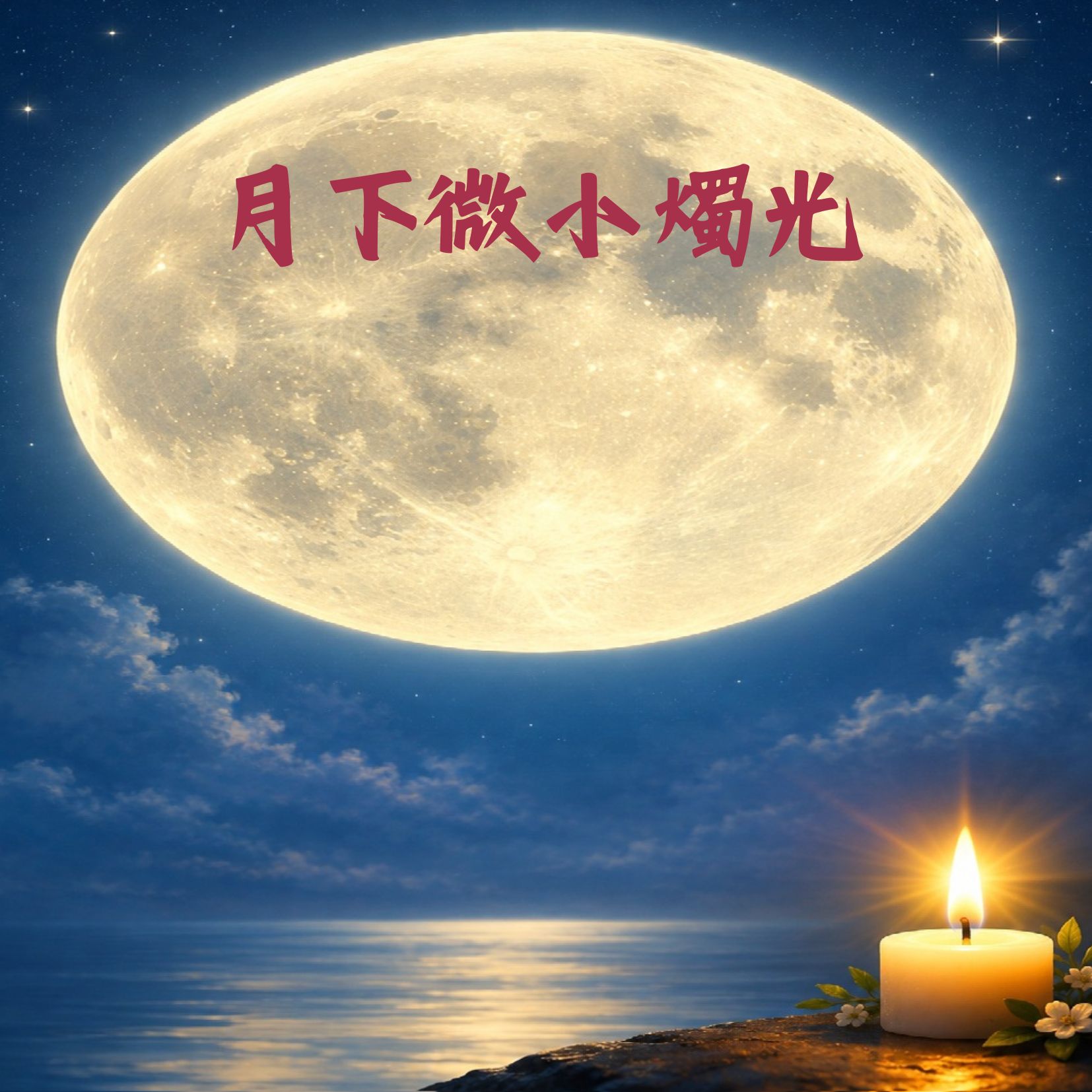 月下微小燭光